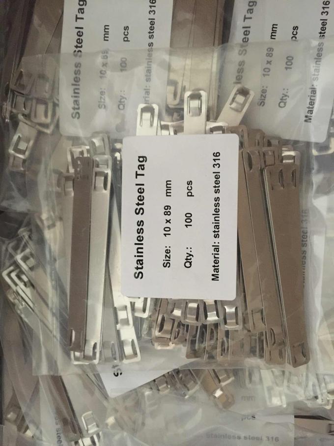 Etiquetas de identificação industriais do cabo de 7 x 75 milímetros, etiquetas de aço inoxidável do metal